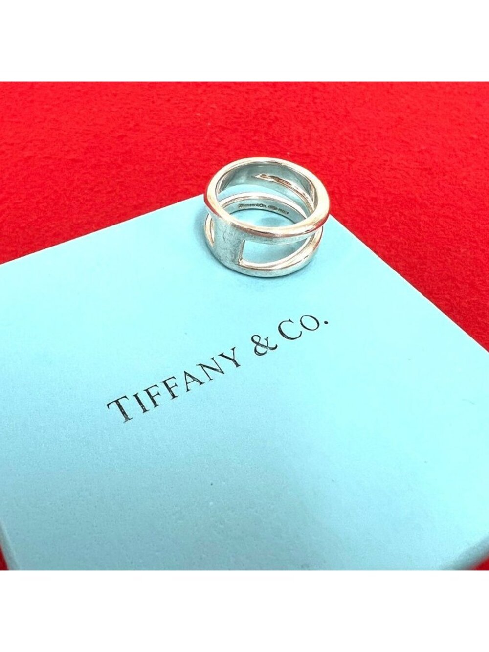 Tiffany & Co Vintage Diagonal Ring 925 Sterling Silver